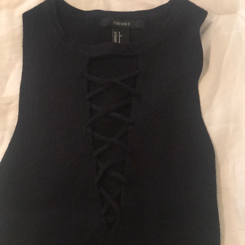 Forever 21 lace up sweater tank